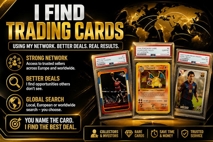 find rare or valuable trading cards using my global network