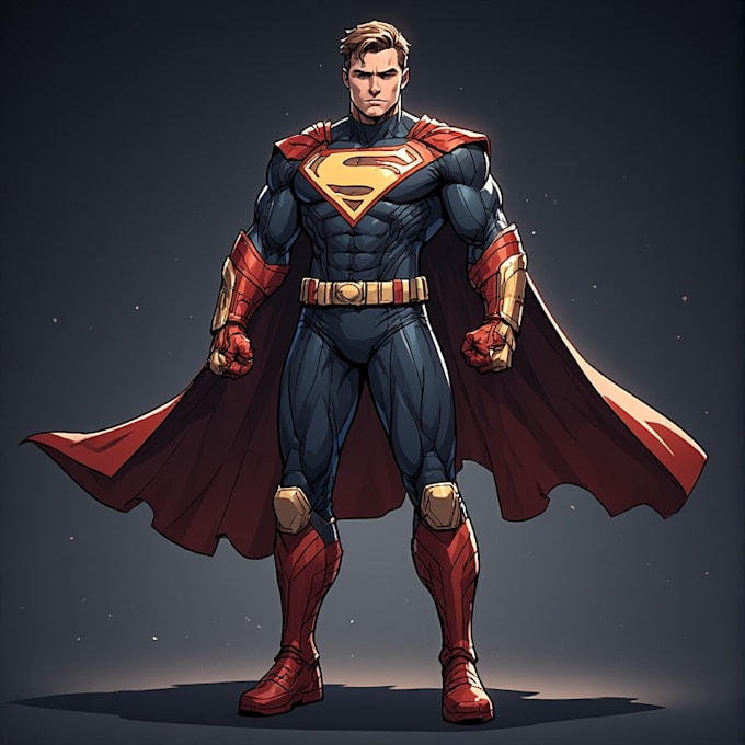 illustrate powerful superhero and villain characters