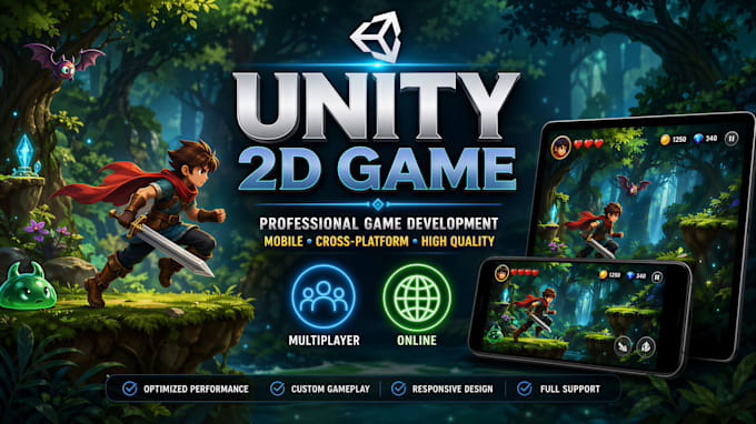 do unity 2d game development, 2d multiplayer game, online 2d mobile and pc game