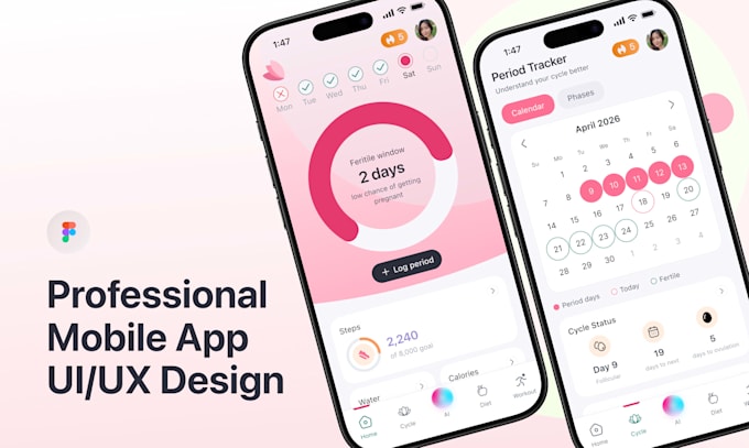 do professional mobile app UI design with figma