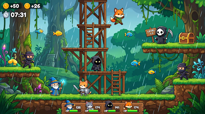 develop 2d platformer game in unity, construct 3, godot engine