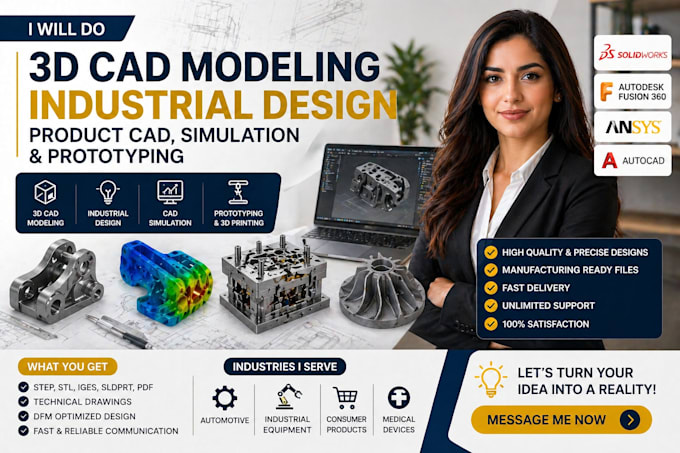 do 3d cad modelling industrial design product cad simulation and prototyping