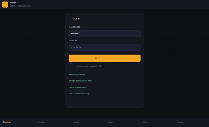 build custom web app for field team management