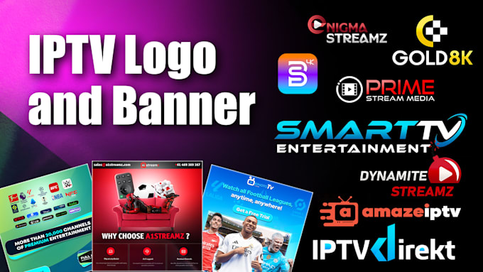 design an iptv logo or ads banner for your website or app