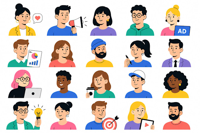 create minimalist flat characters or avatars
