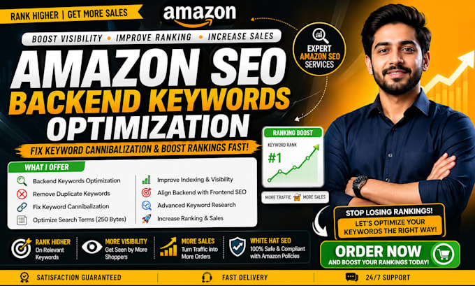 do amazon SEO backend key words optimization and fix keyword ranking