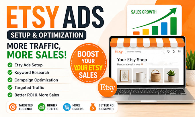setup and optimize etsy ads to increase traffic, sales and ROI