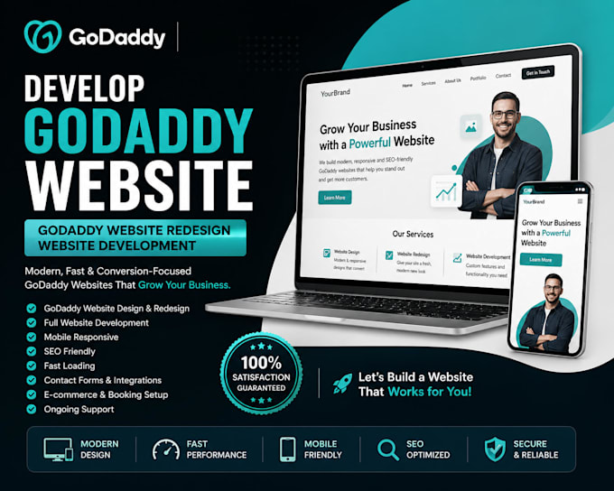 develop godaddy website godaddy website redesign website development godaddy