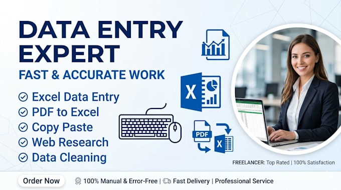 fast and accurate data entry and advance excel work