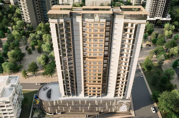 3d model from google map, high rise residential, tower building,apartment render
