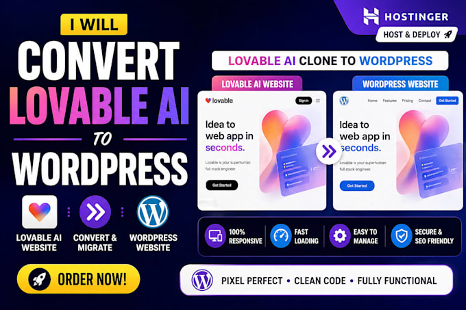 convert lovable ai website to wordpress or clone to wordpress