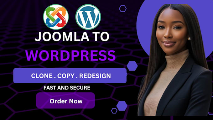 convert joomla website to wordpress, clone or redesign