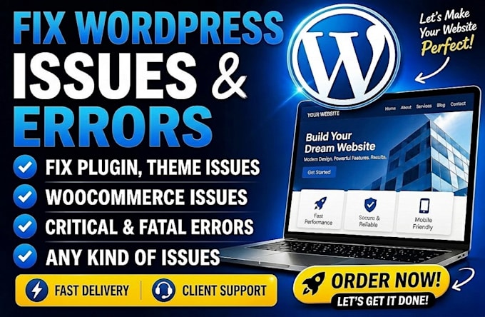debug and fix wordpress website issues, critical and fatal errors