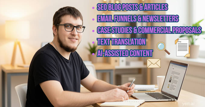 create seo content blog posts articles email funnels