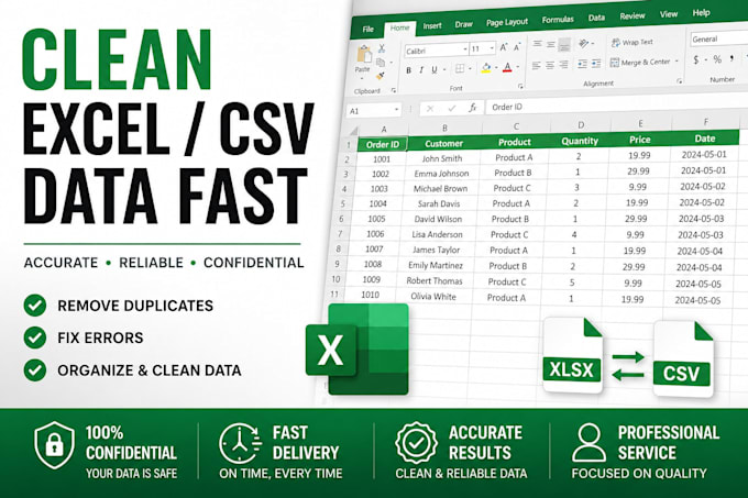 clean and organize excel CSV files professionally