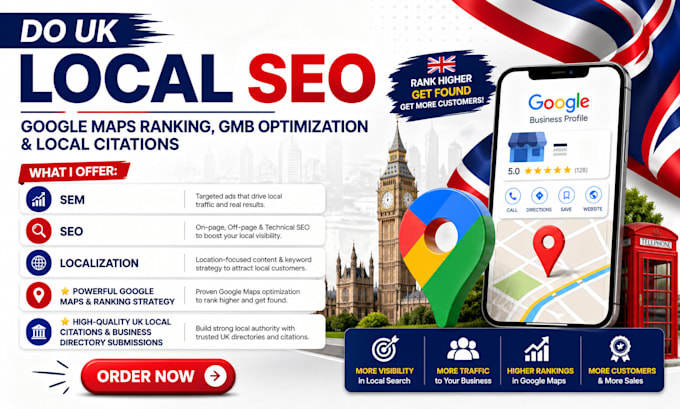 do UK local SEO, google maps ranking, gmb optimization and local citations