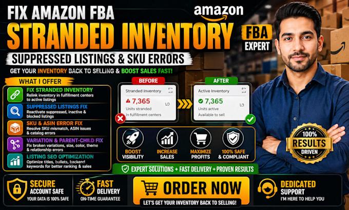 fix amazon fba stranded inventory suppressed listings and sku errors