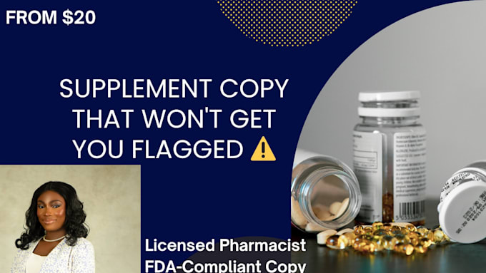 write supplement product descriptions as a licensed pharmacist