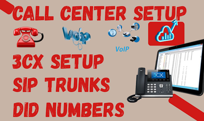 provide a complete 3cx setup with sip trunks did numbers and extensions