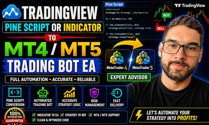 convert tradingview or indicator to automated trading bot mt4 mt5 expert advisor
