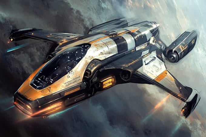 Create a sci fi art spaceship and illustration by Jeseniamyth | Fiverr
