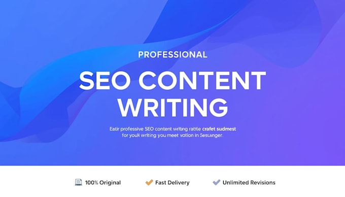 write SEO blog articles and web content