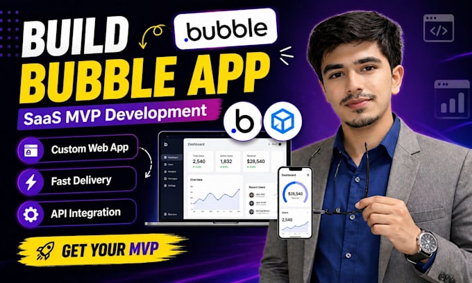 build bubble io web app or saas mvp
