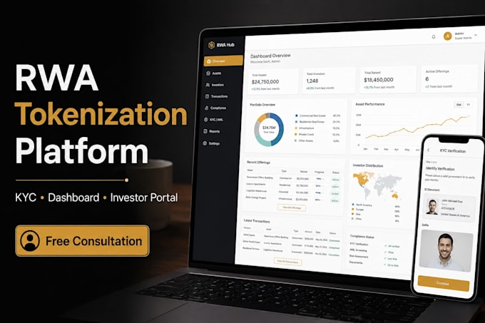 develop rwa tokenization platform, kyc, dashboard, investor portal, bond tokens