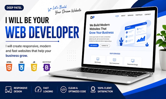 create a responsive website using HTML CSS and javascript