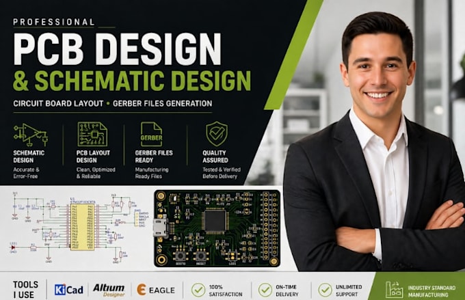 design pcb circuit board layout, schematic design gerber files generation