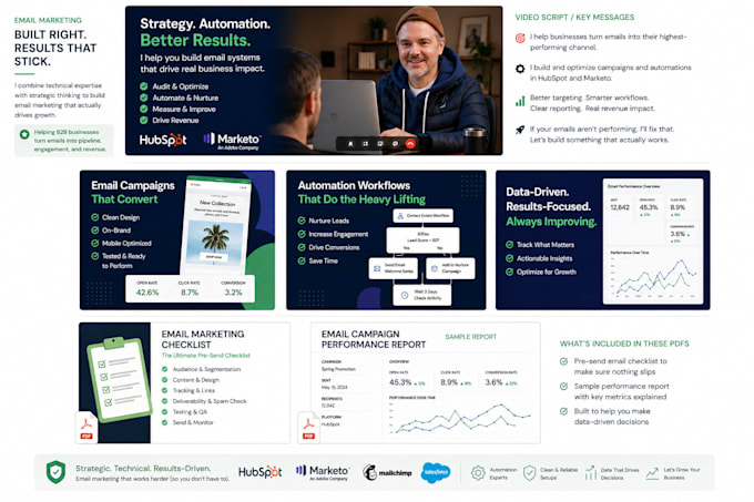 build high converting email campaigns in hubspot or marketo