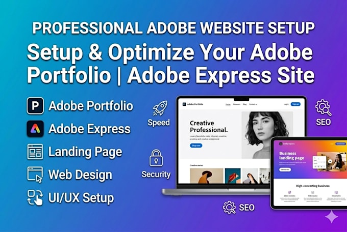 setup adobe portfolio, adobe xd to wordpress, adobe express website landing page