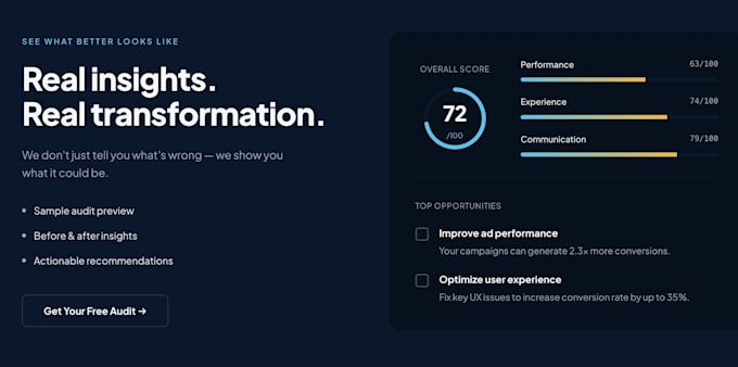 audit your website and identify conversion bottlenecks