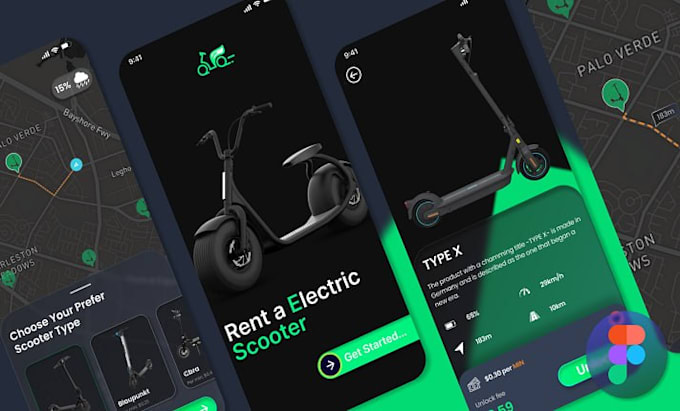 develop e scooter app, taxi booking app, ev charging app, and ride sharing app