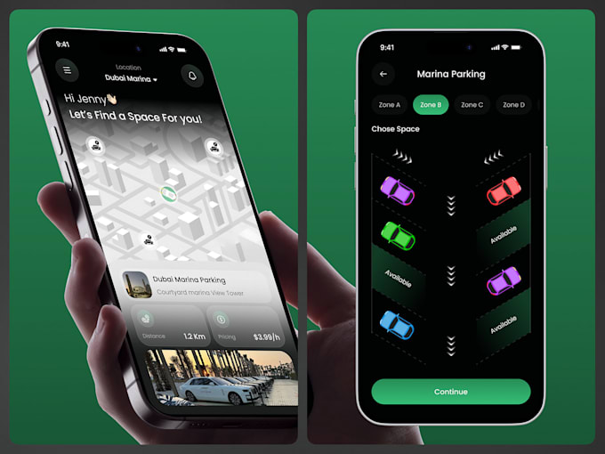 develop a custom parking space rental app for ios and android