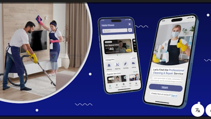 develop handyman app, home cleaning laundry app, dry cleaning agent app