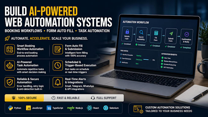 build ai voice booking web automation workflow, form auto fill task automation