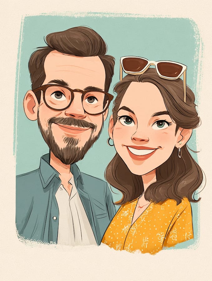make family or couple caricature