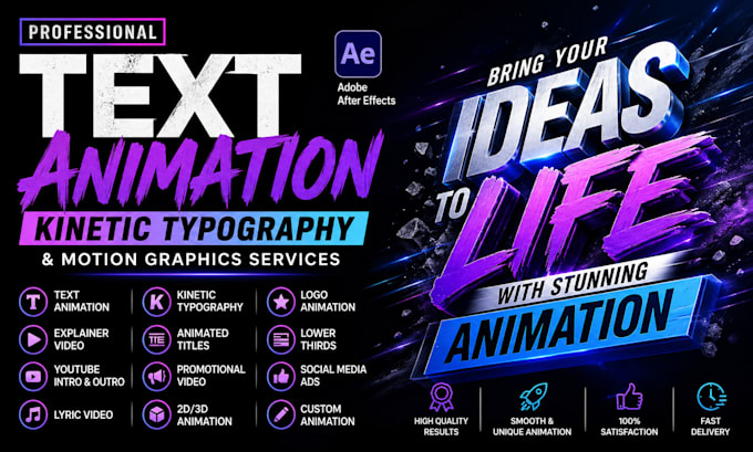 create text animation kinetic typography logo animation motion graphics video