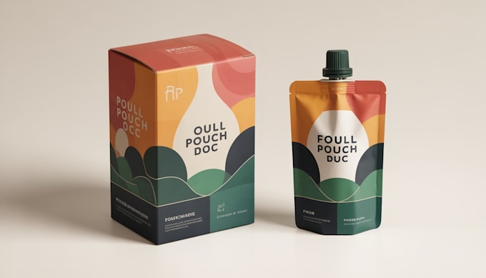 design creative box, pouch and label packaging design