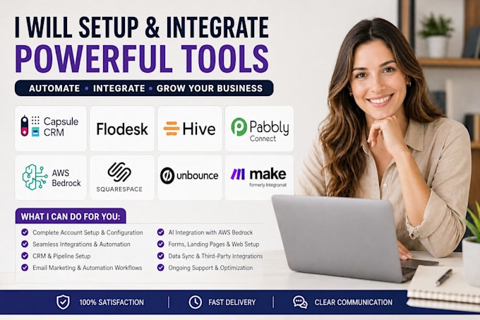 setup capsule crm flodesk hive pabbly connect aws bedrock squarespace unbounce