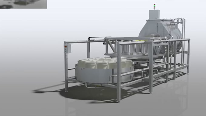 do industrial food processing and filling machine 3d animation explainer video