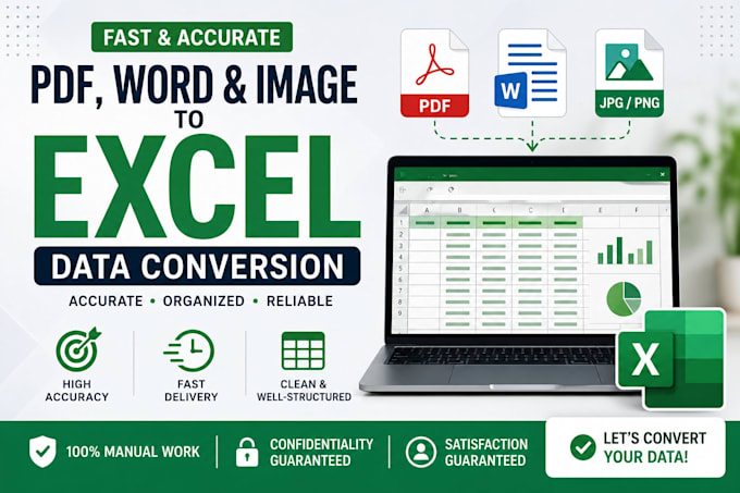 convert PDF, word, or images into excel or google sheets