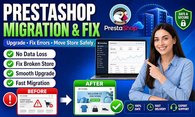 migrate upgrade fix prestashop store for speed errors stability