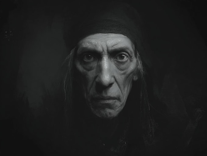 draw dark, punk, goth, horror character in comic like style