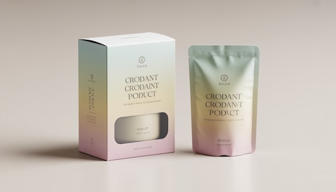 design creative box, pouch and label packaging design