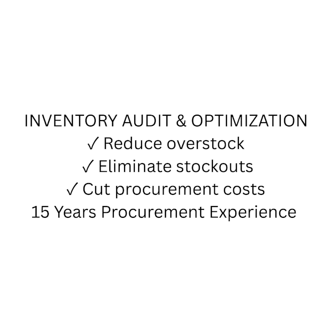 audit your inventory and deliver a clear stock optimization plan