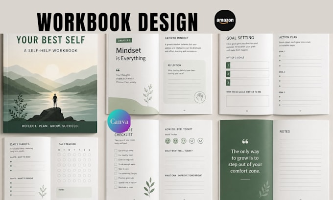 design and format self help workbooks, journals, ebooks, and lead magnets