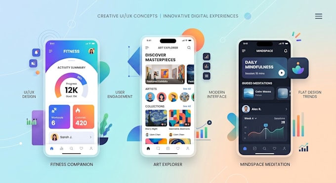 design UI UX with creative concepts