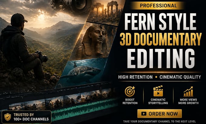 3d animation and video editing in fern style documentary